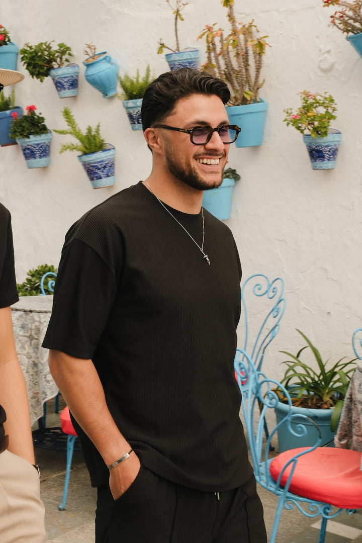 Santiago Ribbed T-Shirt - Black