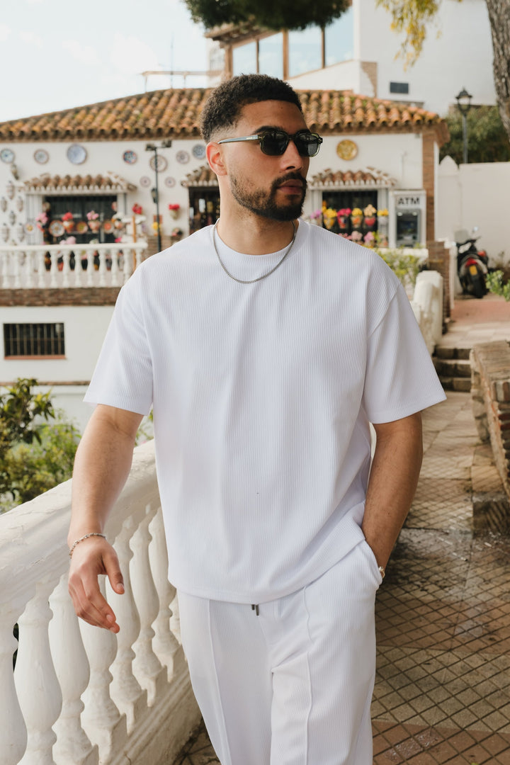 Santiago Ribbed T-Shirt - White