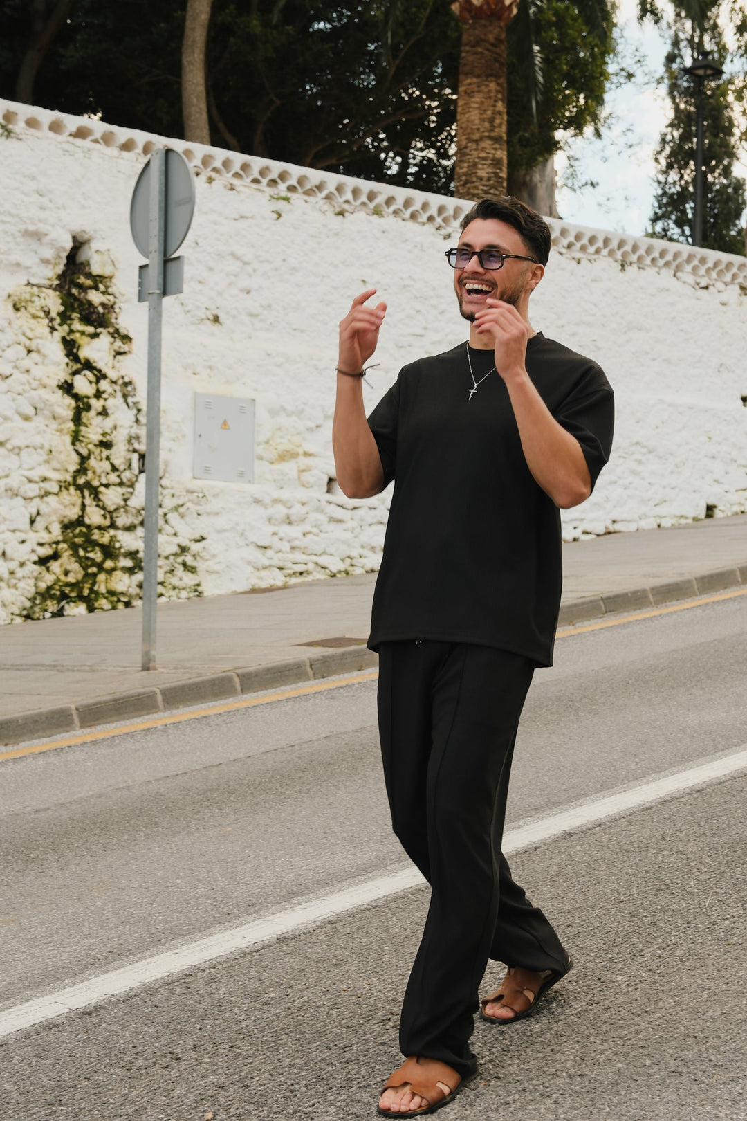 Santiago Ribbed T-Shirt - Black