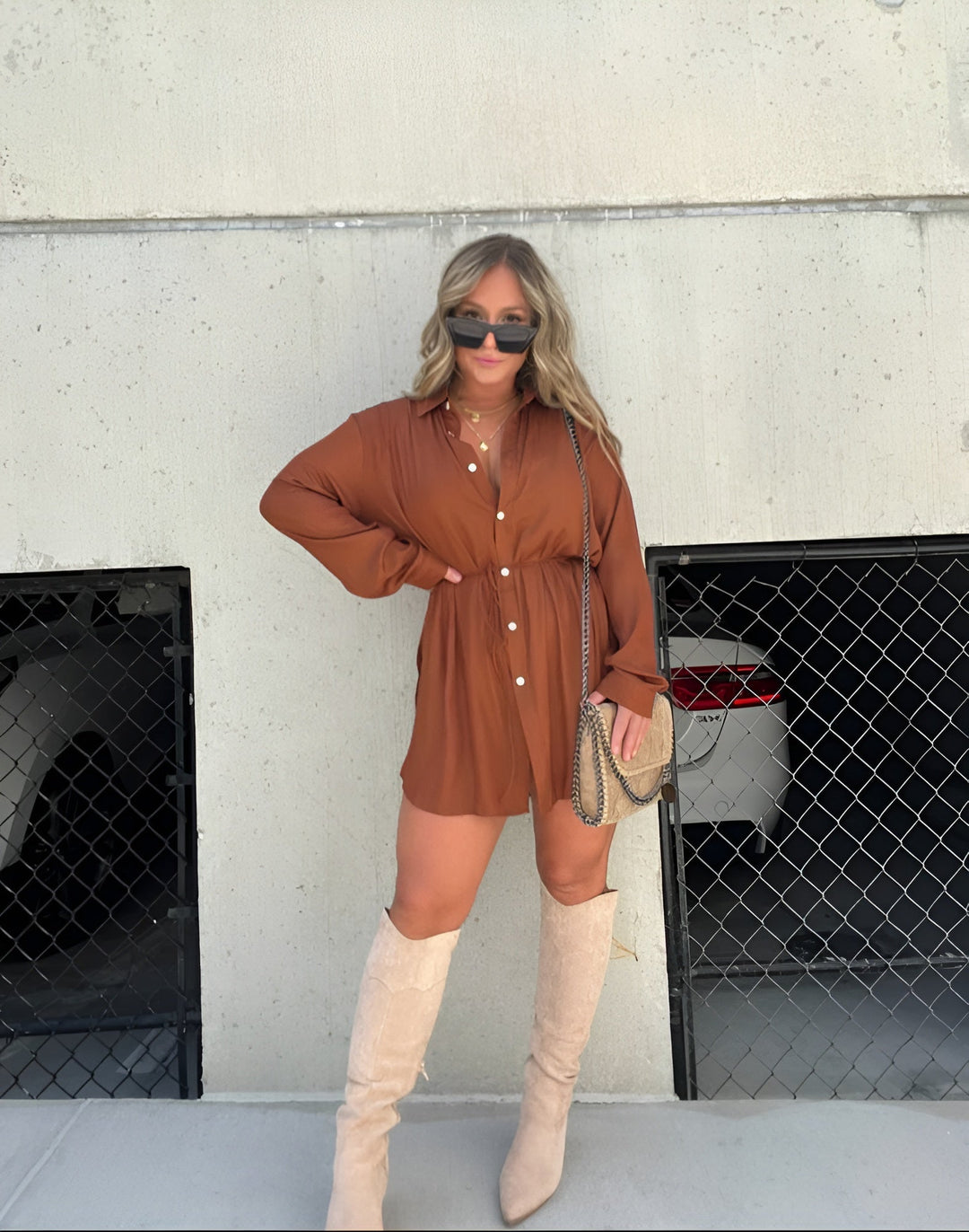 Olivia® | Chic Satin Romper Dress