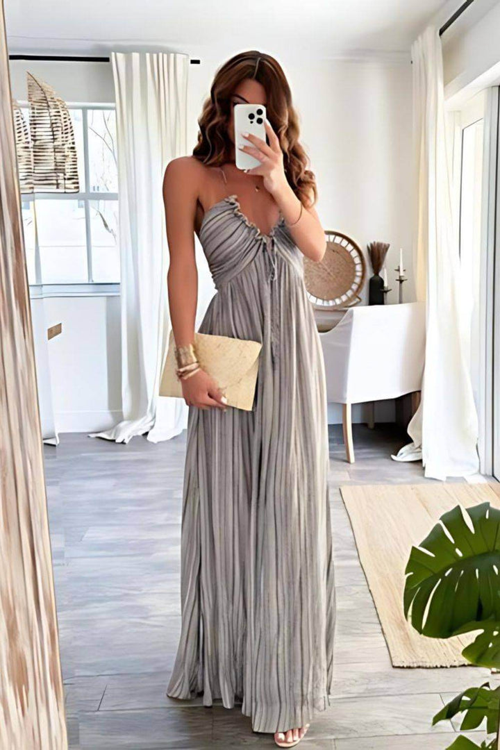 Lanie - Elegant Pleated Maxi Gown