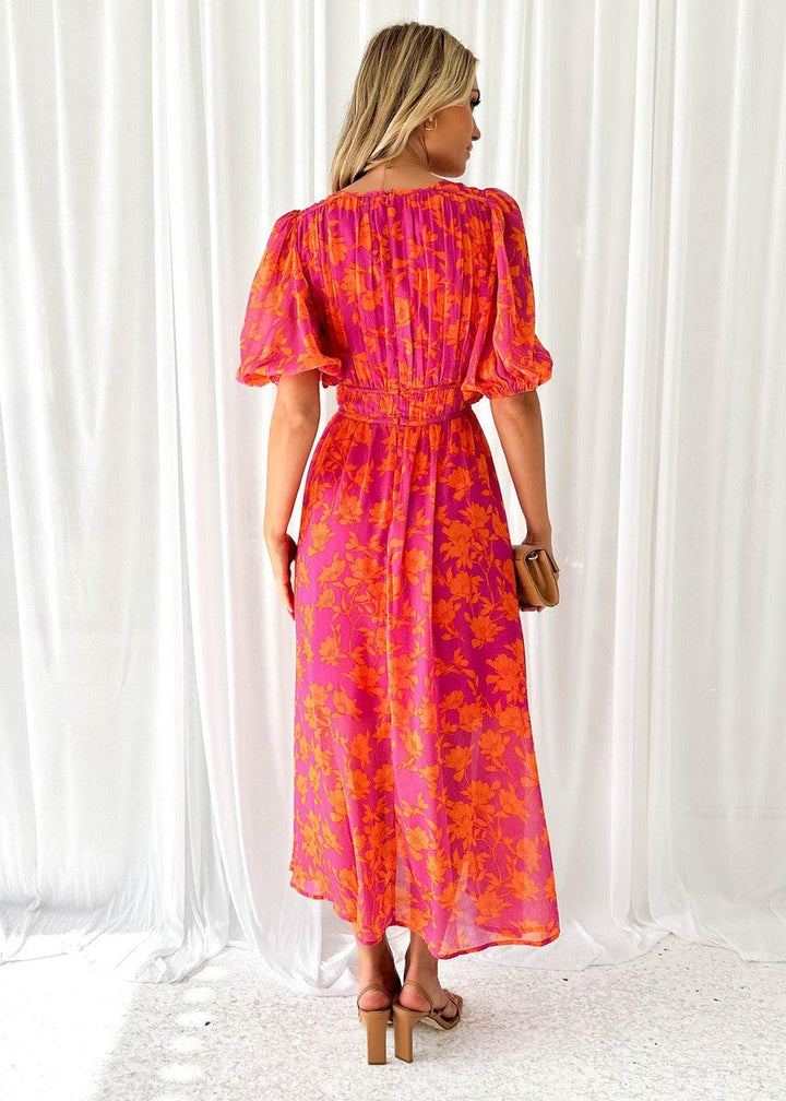 Watermelon V-Neck Maxi Dress
