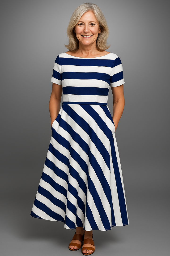 Natalia | Handcrafted Long Striped Dress