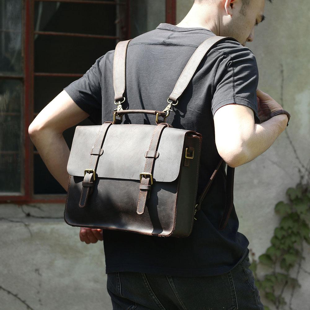 Jordan - Leather Courier Backpack