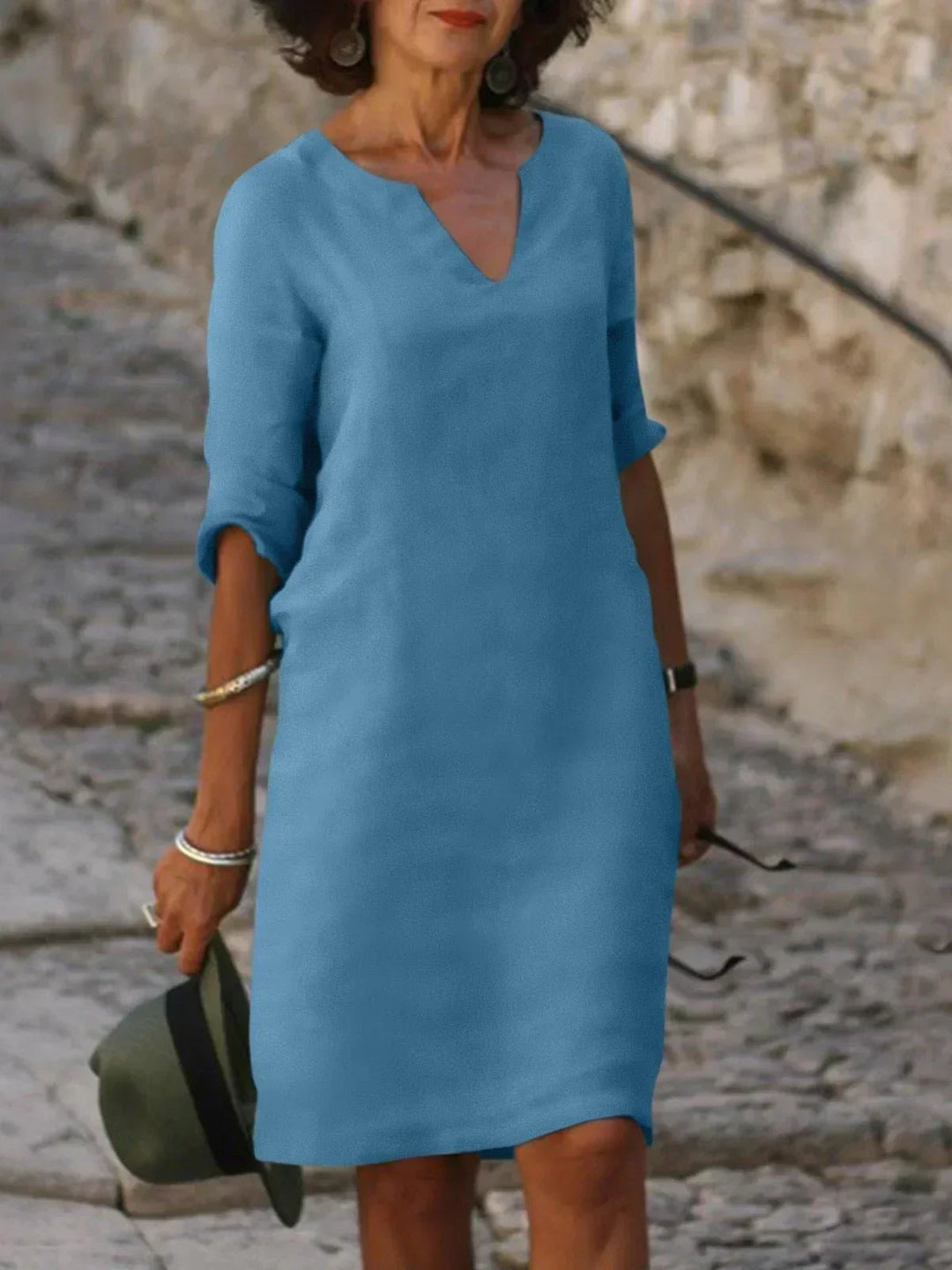 Ava® | Chic V-Neck Dress