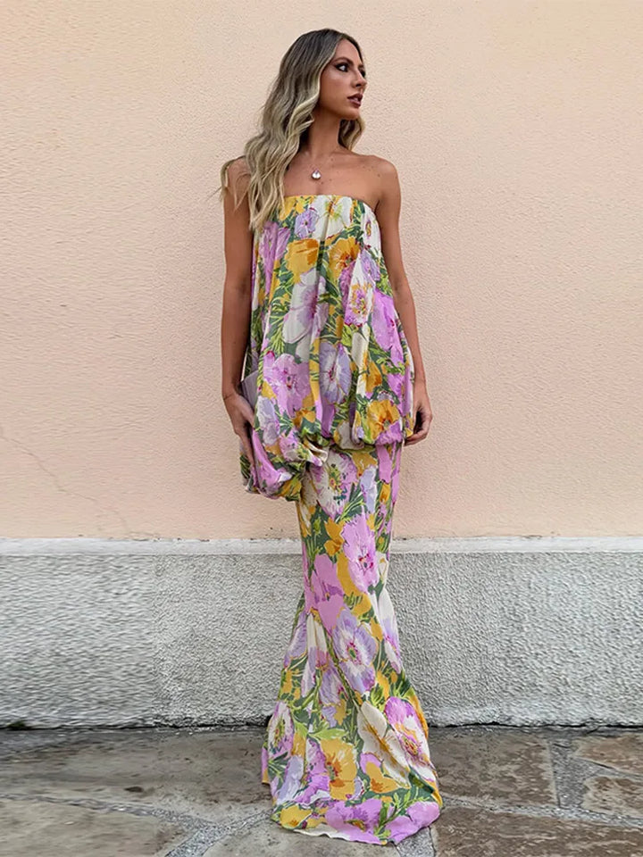 Garden Muse Strapless Maxi Gown | 50% OFF