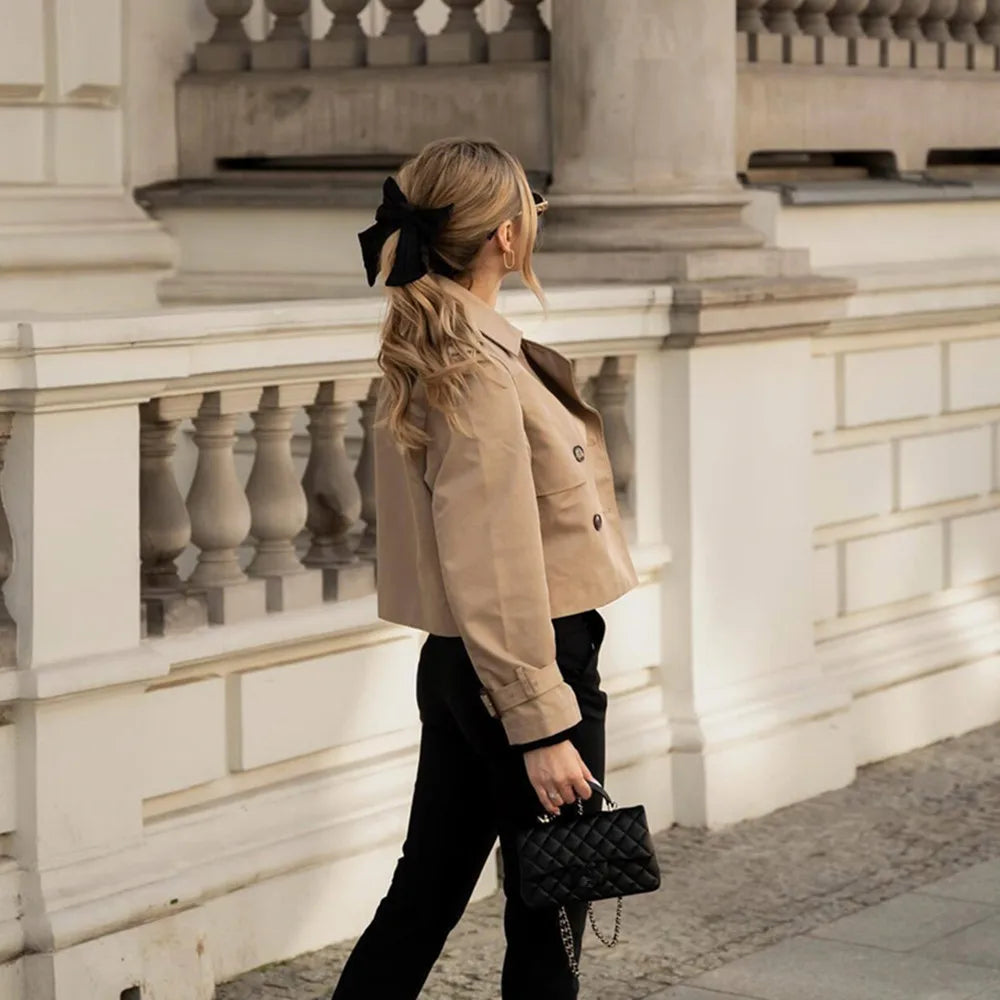 Women’s Vintage Cropped Trench Jacket