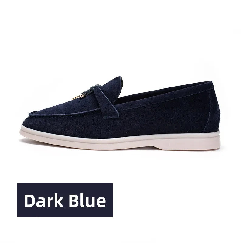 Luxurious Suede Leather Slip-On Loafers - Comfortable and Casual