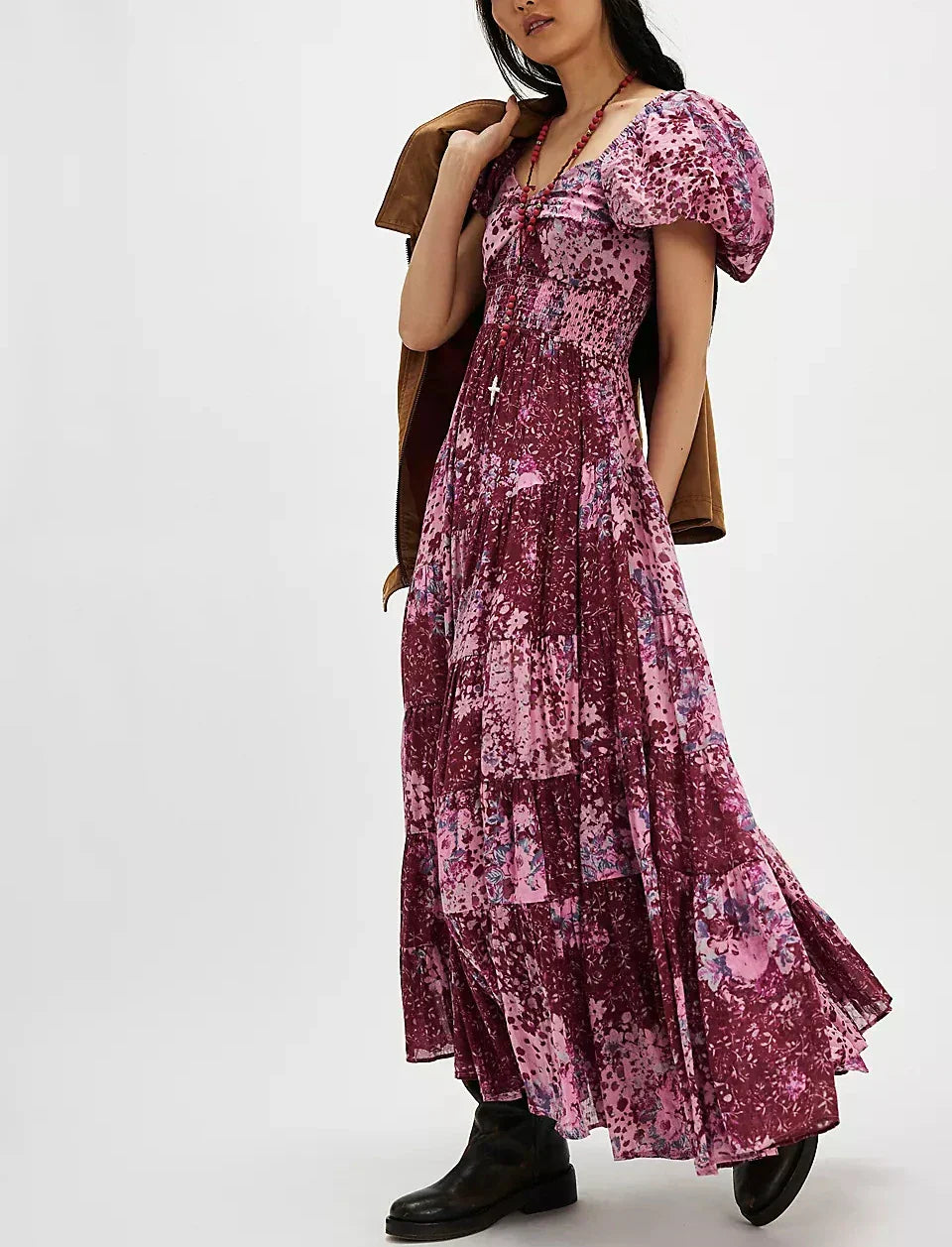 Boho Chic Floral Chiffon Maxi Dress – A Dreamy Delight