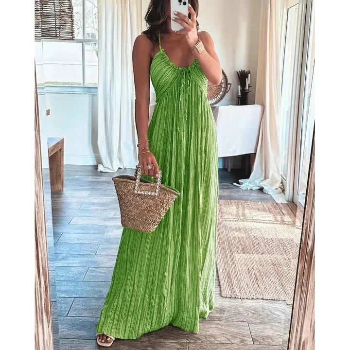 Virginia - Sleeveless A-Line Sling Long Dress