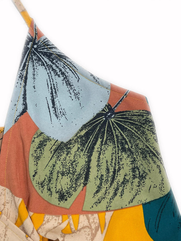 Olivia — Leaf Print Wrap Maxi