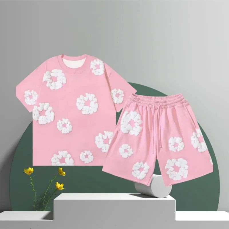 Liam — Men’s Black Floral Summer Set