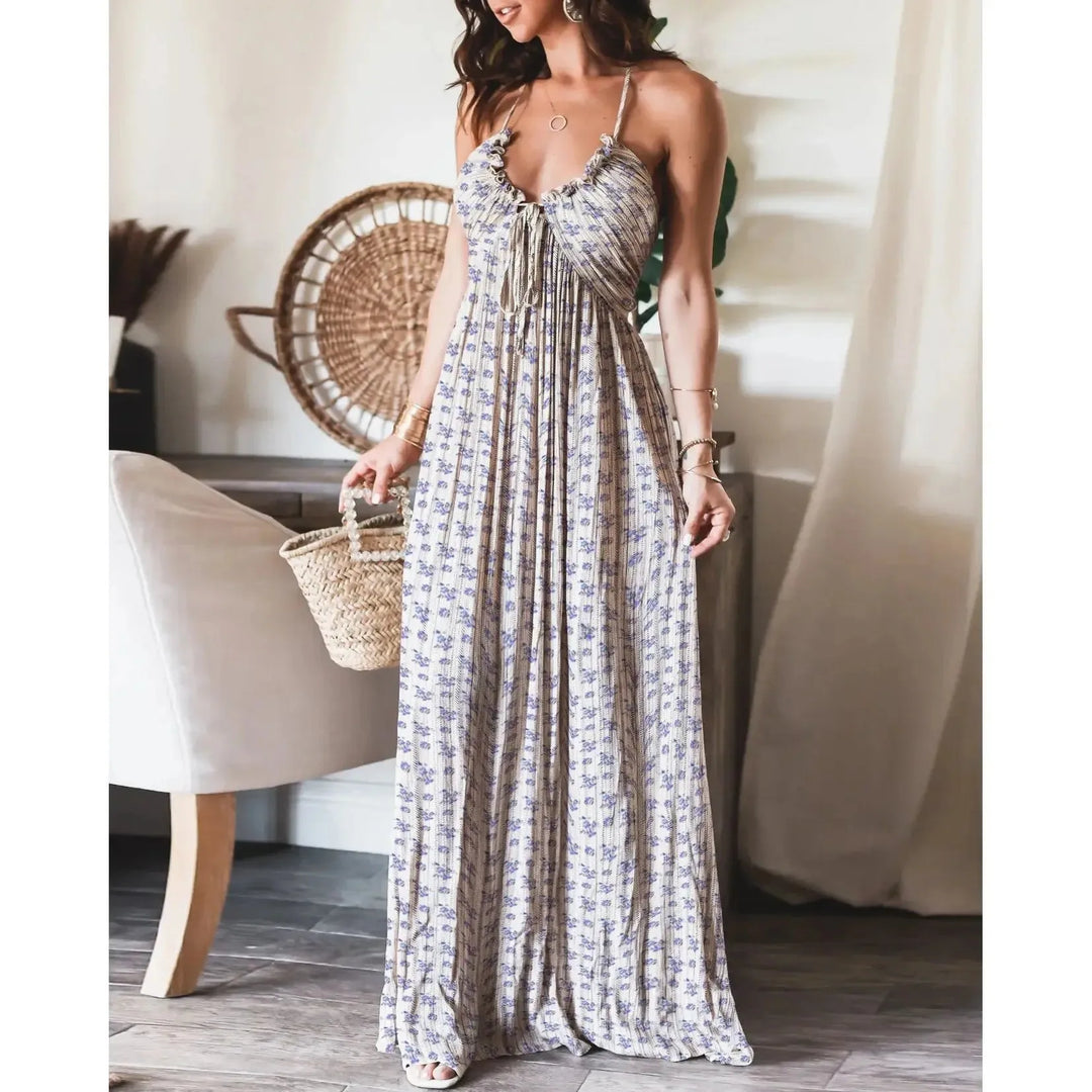Virginia - Sleeveless A-Line Sling Long Dress