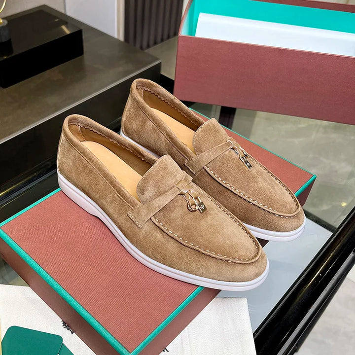 Luxurious Suede Leather Slip-On Loafers - Comfortable and Casual