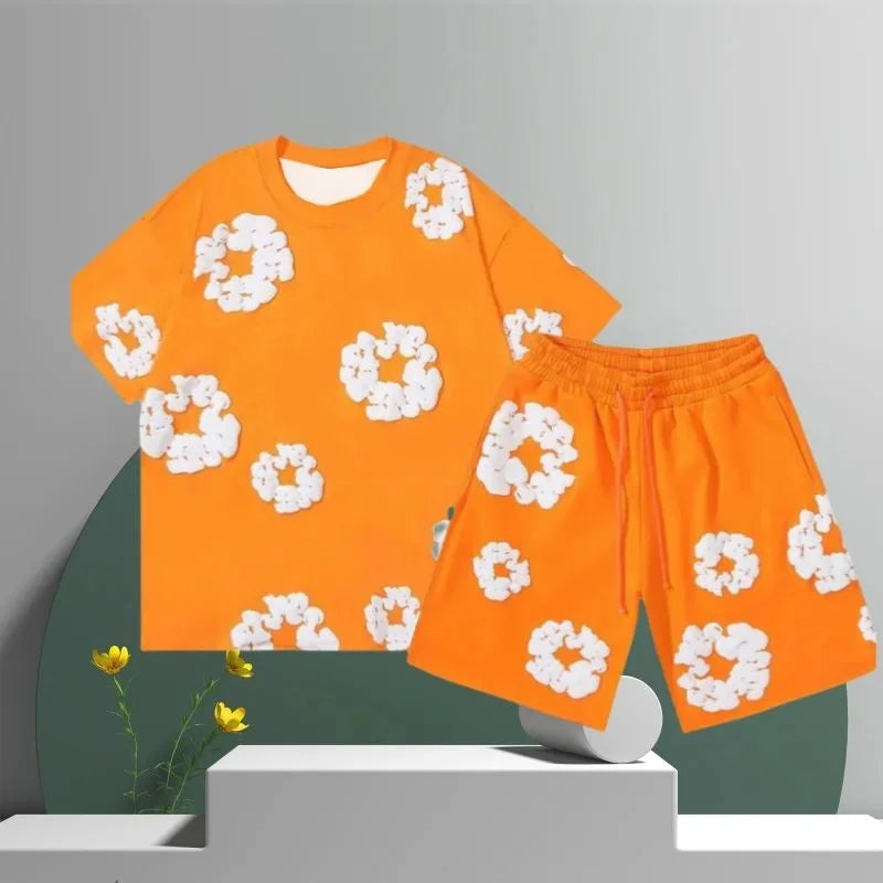 Liam — Men’s Black Floral Summer Set