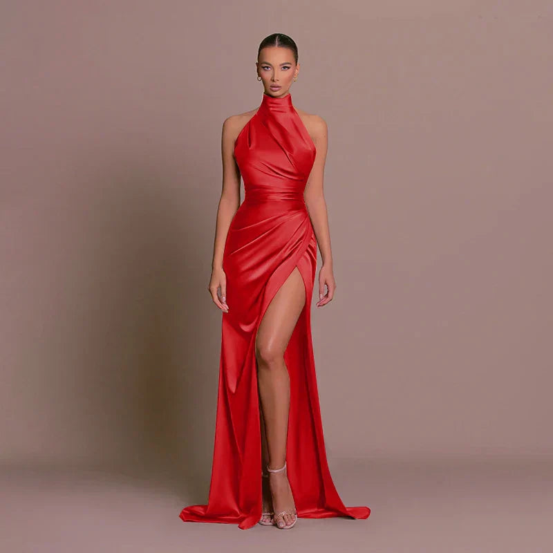 Maya – Sleek Slit Gown