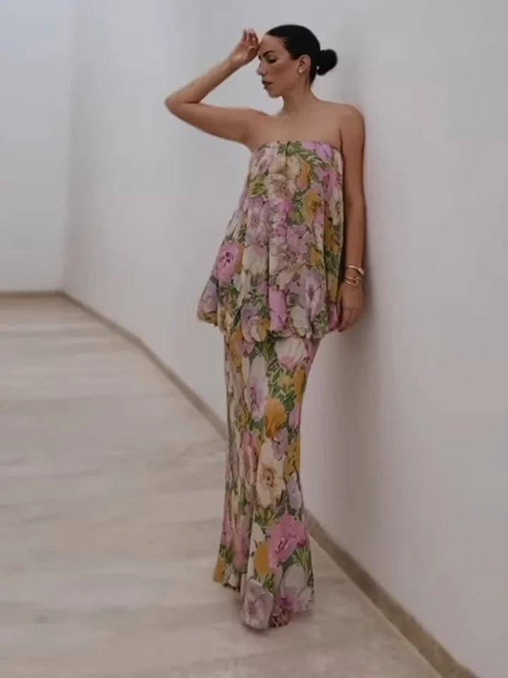 Garden Muse Strapless Maxi Gown | 50% OFF