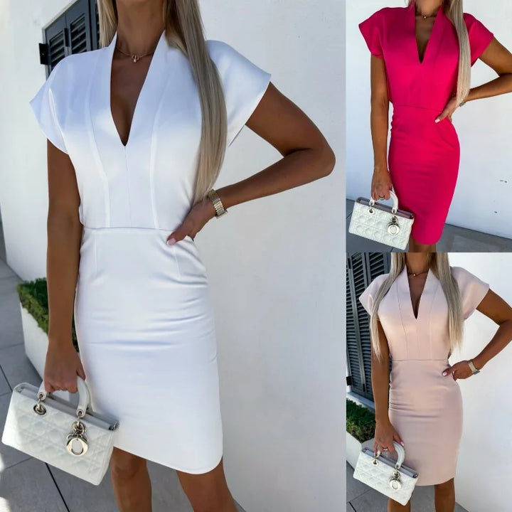 Ava – V-Neck Slim Dress