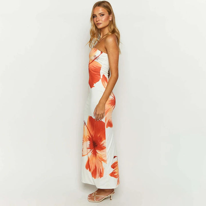 Island Bloom Strapless Maxi Dress | 50% OFF