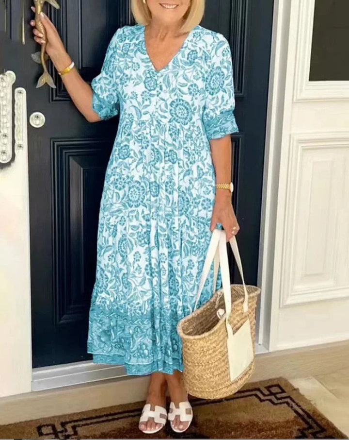 Aria - Floral V-Neck Dress