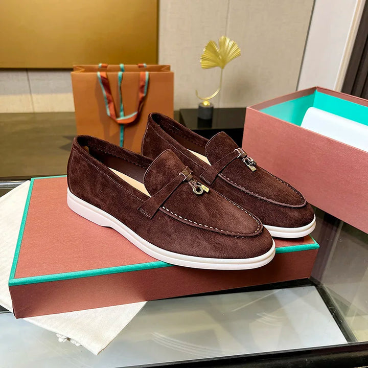 Luxurious Suede Leather Slip-On Loafers - Comfortable and Casual