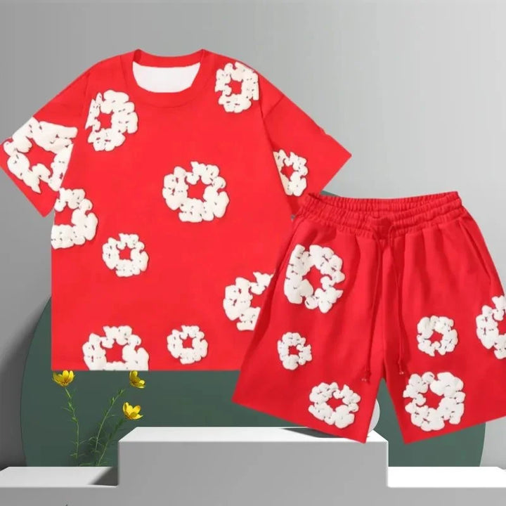 Liam — Men’s Black Floral Summer Set