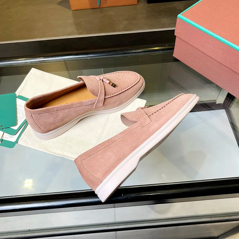 Luxurious Suede Leather Slip-On Loafers - Comfortable and Casual