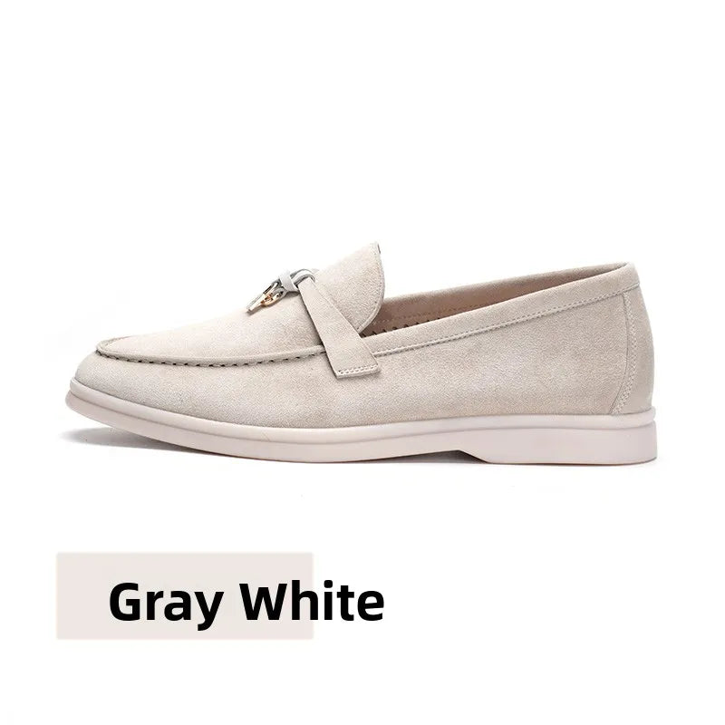 Luxurious Suede Leather Slip-On Loafers - Comfortable and Casual