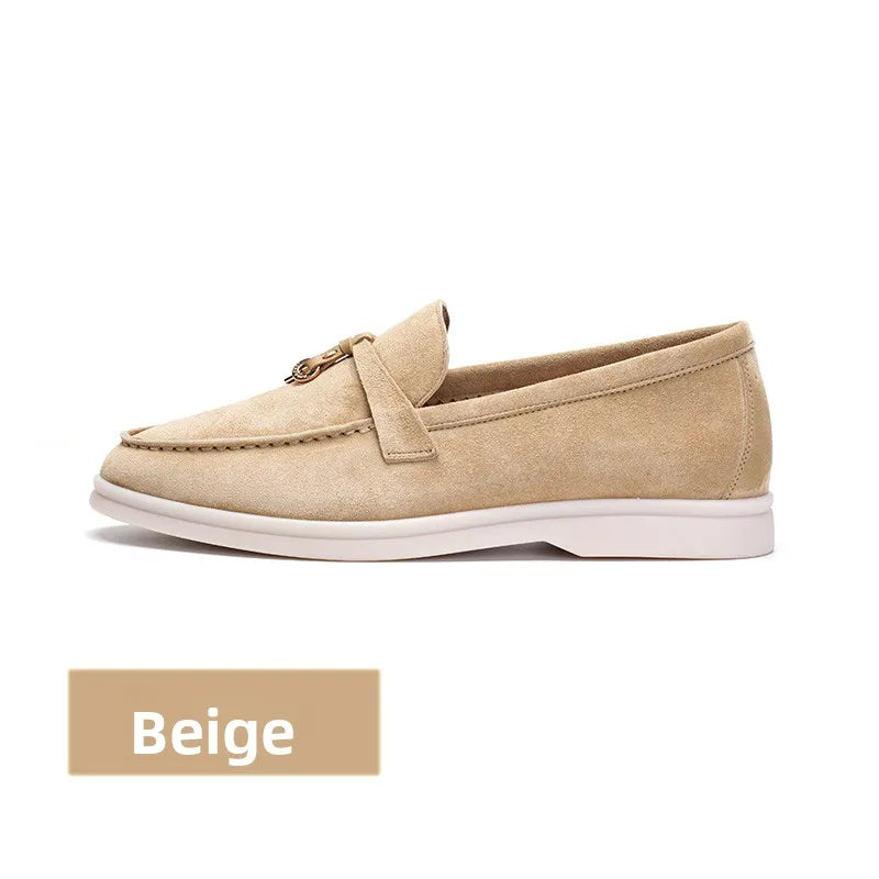 Luxurious Suede Leather Slip-On Loafers - Comfortable and Casual