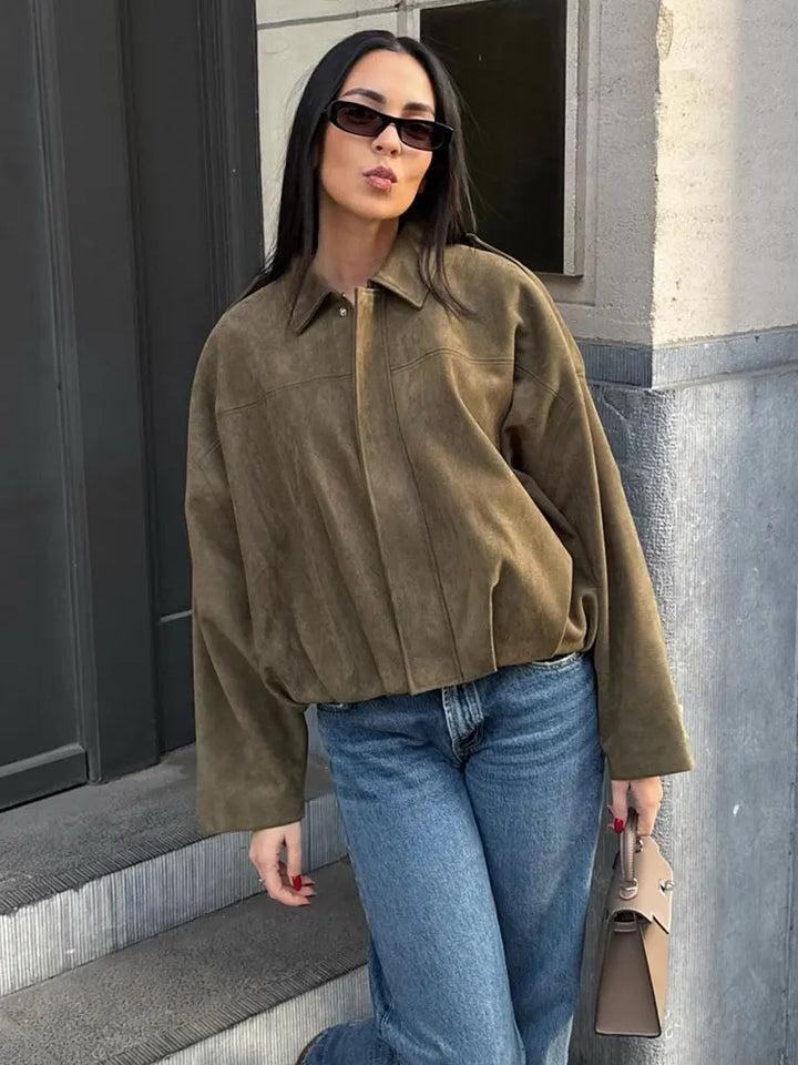 Women’s Suede Bomber Jacket