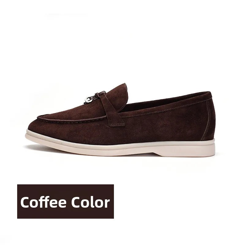 Luxurious Suede Leather Slip-On Loafers - Comfortable and Casual