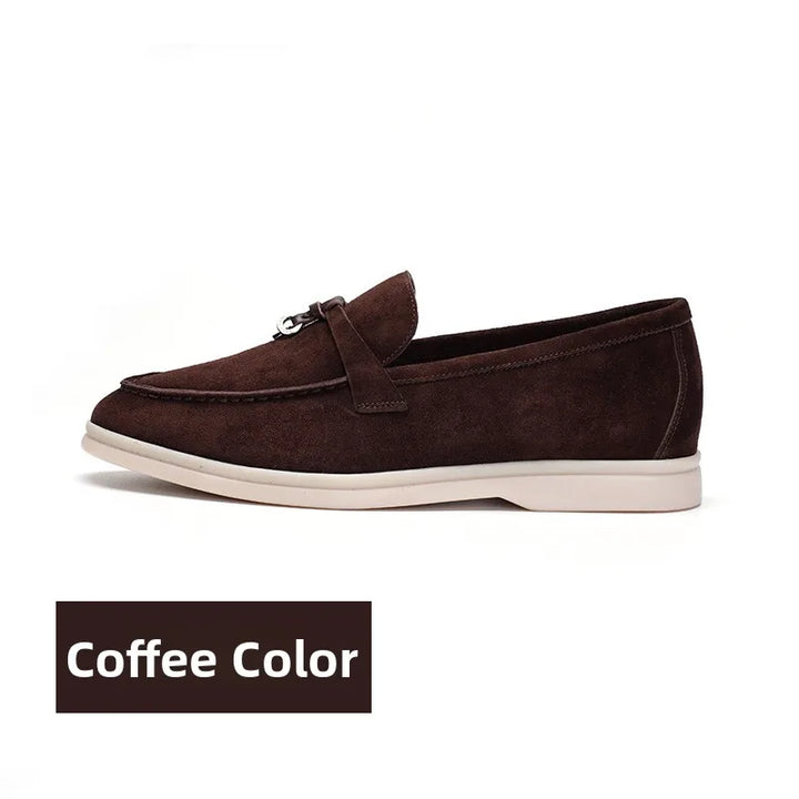 Luxurious Suede Leather Slip-On Loafers - Comfortable and Casual