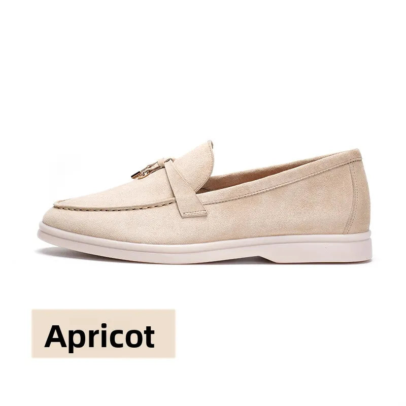 Luxurious Suede Leather Slip-On Loafers - Comfortable and Casual