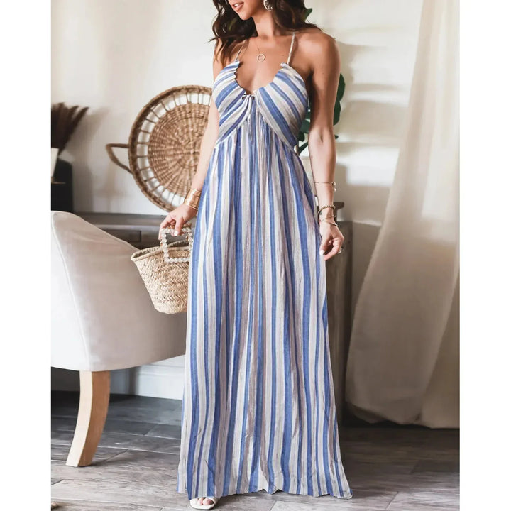 Virginia - Sleeveless A-Line Sling Long Dress