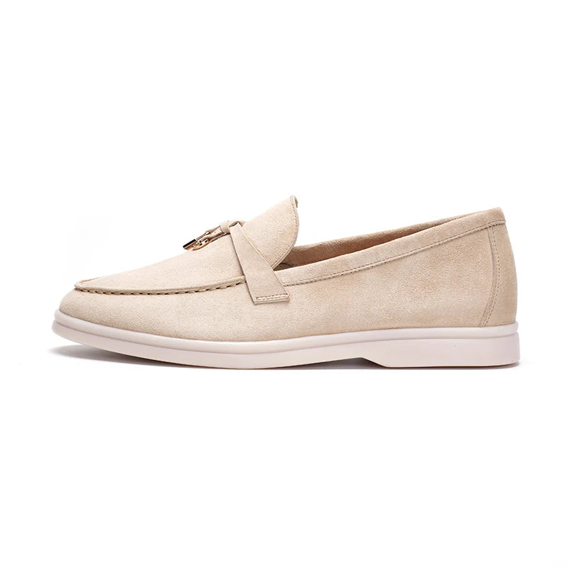 Luxurious Suede Leather Slip-On Loafers - Comfortable and Casual