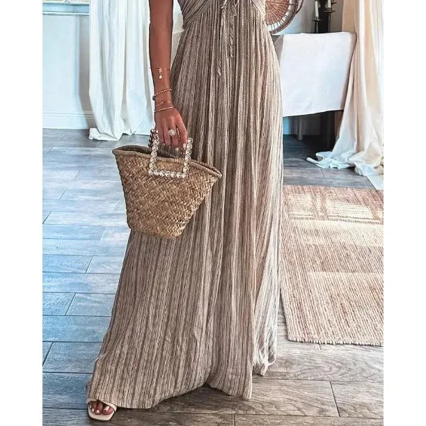 Virginia - Sleeveless A-Line Sling Long Dress