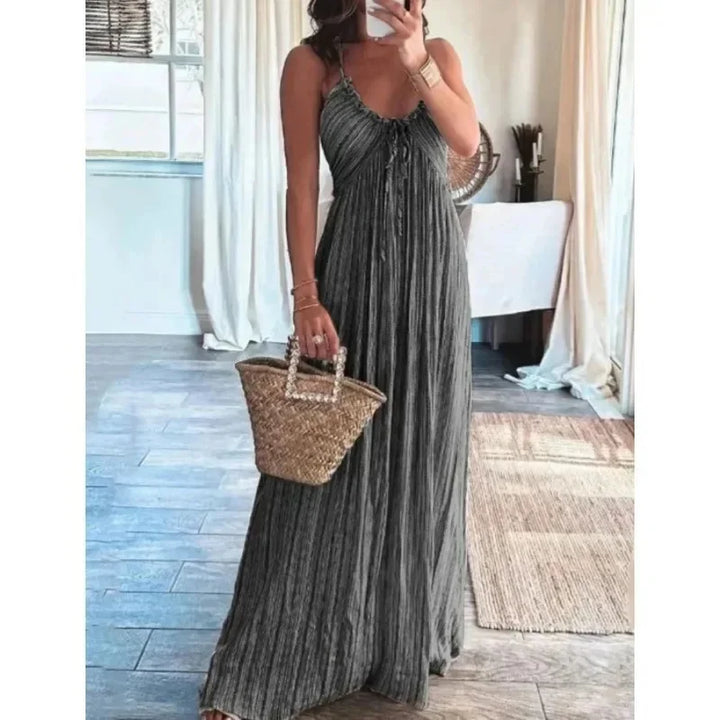 Virginia - Sleeveless A-Line Sling Long Dress