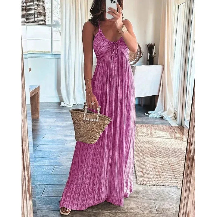 Virginia - Sleeveless A-Line Sling Long Dress