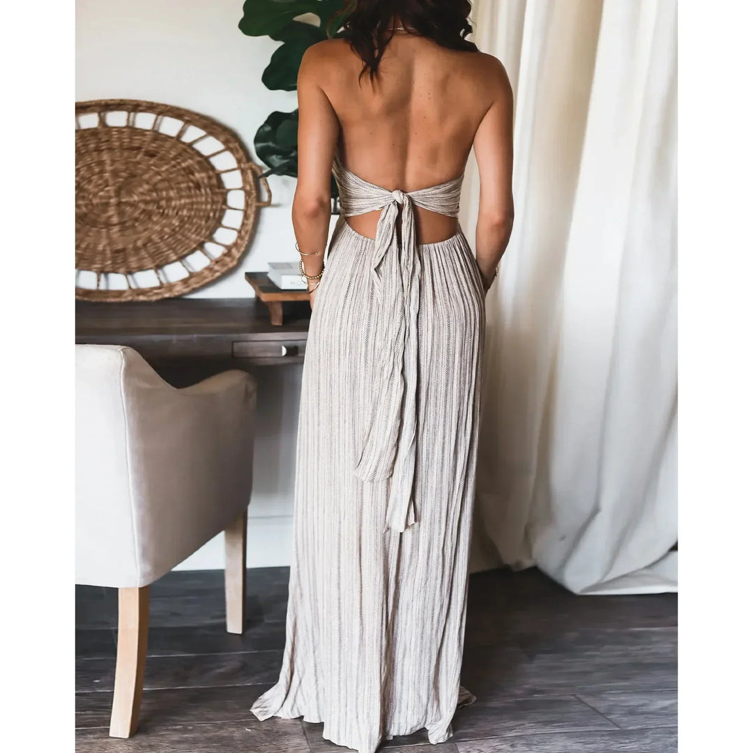 Virginia - Sleeveless A-Line Sling Long Dress