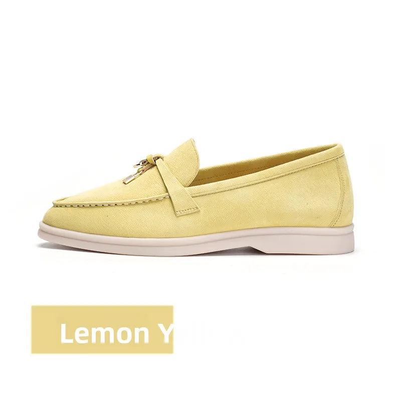 Luxurious Suede Leather Slip-On Loafers - Comfortable and Casual