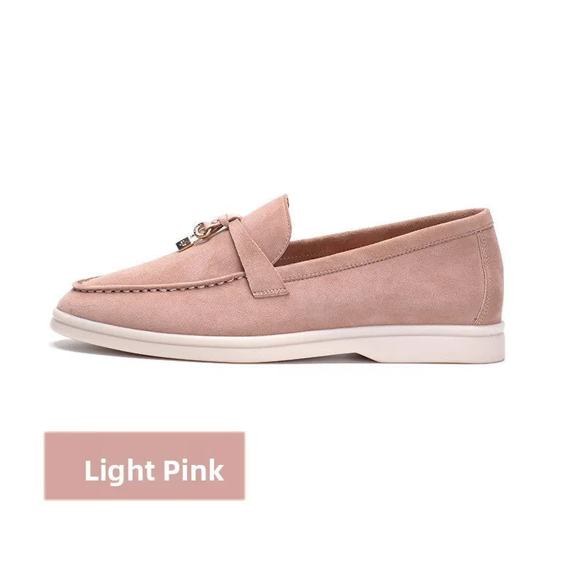 Luxurious Suede Leather Slip-On Loafers - Comfortable and Casual