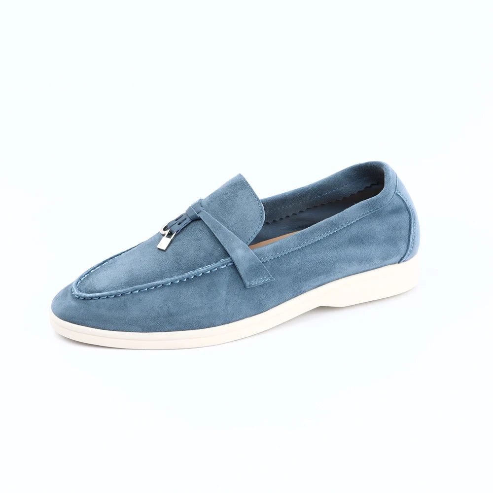 Luxurious Suede Leather Slip-On Loafers - Comfortable and Casual