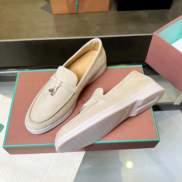 Luxurious Suede Leather Slip-On Loafers - Comfortable and Casual