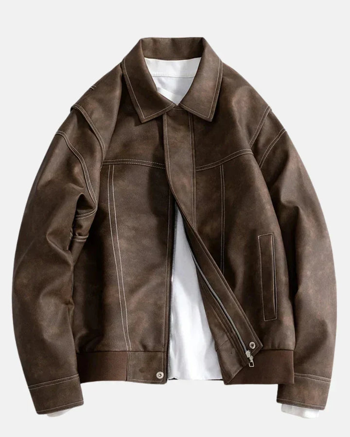 Duncan - Retro PU Leather Jacket