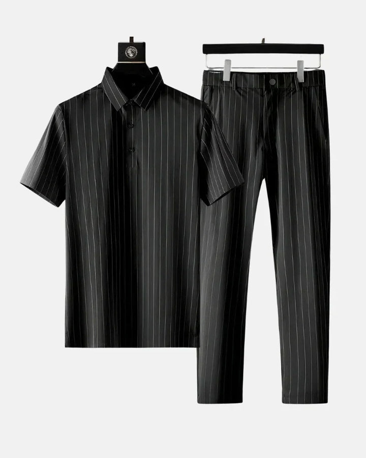 Ricco - Ice Silk Stripes Casual Set