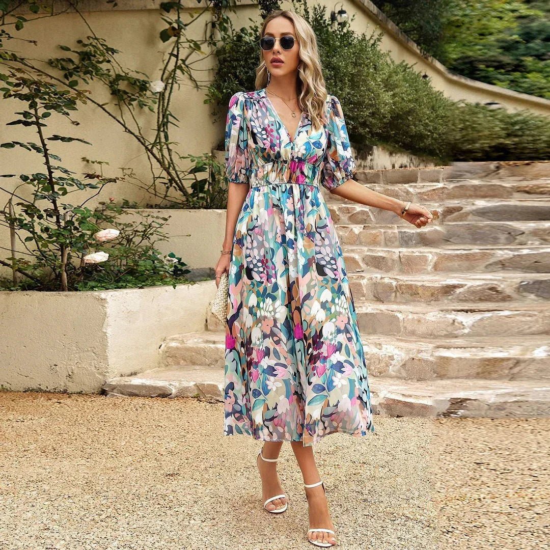 Lily® | Vibrant V-Neck Dress