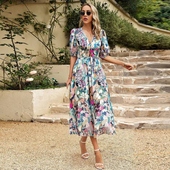 Lily® | Vibrant V-Neck Dress