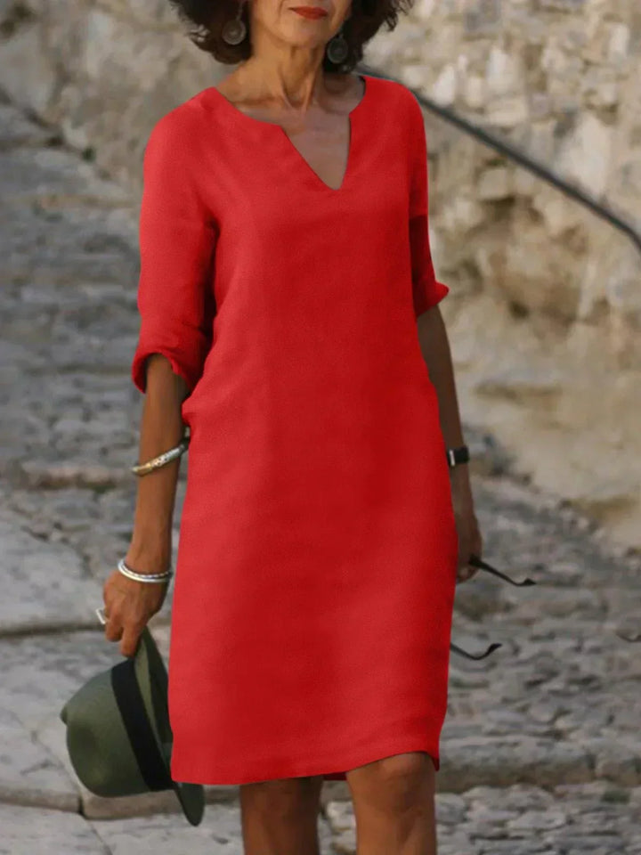 Ava® | Chic V-Neck Dress