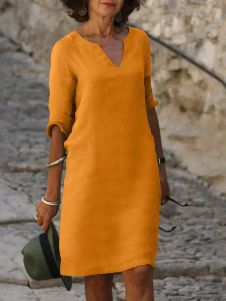 Ava® | Chic V-Neck Dress