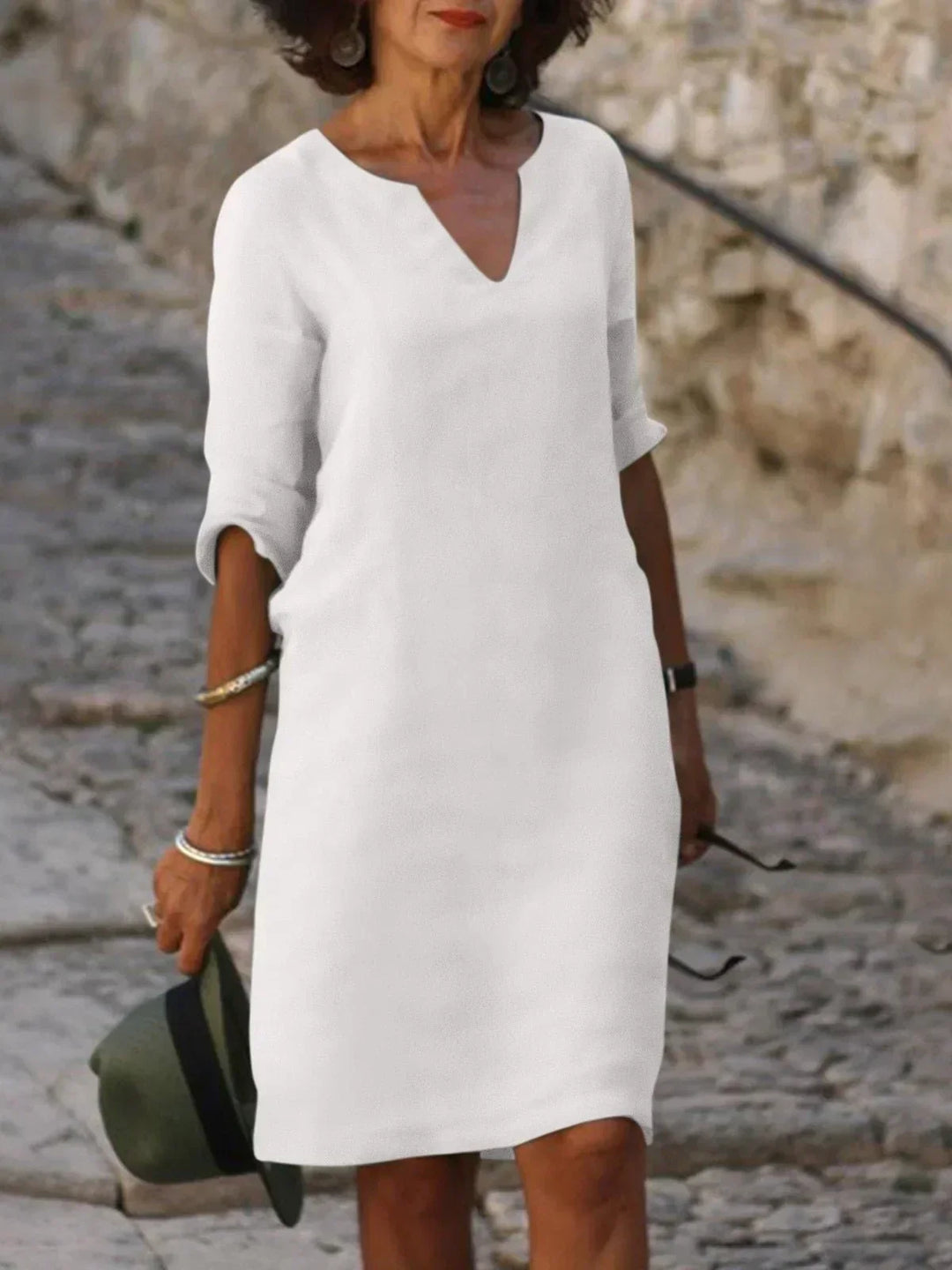 Ava® | Chic V-Neck Dress